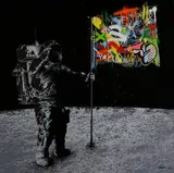 Martin Whatson, Flag on the Moon, 2013, Farbserigrafie auf Aluminium