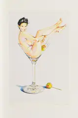 Mel Ramos, Martini Miss #2, 2004, Farblithografie auf Velin
