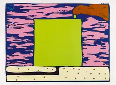 Prison with conduit by Peter Halley, 1998, Farbserigrafie auf Velin, sold May 2019