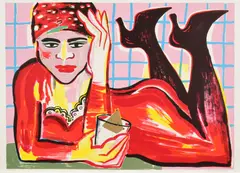 Elvira Bach, Ohne Titel, 2004, Farblithografie auf Velin