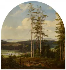 Dänische Schule, Am Waldrand, Öl auf Karton
