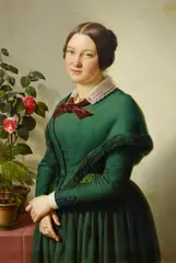 Franz Ittenbach, Porträt der Elise Ittenbach, der Frau des Künstlers, Öl auf Leinwand