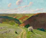 Fritz von Wille, Vorfrühling bei Schleiden, Öl auf Leinwand