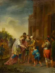 Januarius Zick, Belisar löst die Fesseln von Justinian und Tiberius, Öl auf Leinwand