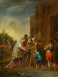 Januarius Zick, Belisar löst die Fesseln von Justinian und Tiberius, Öl auf Leinwand