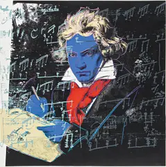 Beethoven by Andy Warhol, 1987, Farbserigrafie auf Lenox Museumskarton, sold May 2019