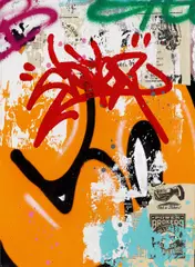 Cope2, Auktion 432, Los 916, 2018, Mischtechnik (Acryl über Papiercollage) auf Leinwand