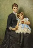 Robert Sterl, Bildnis Frau Gorisch mit Tochter Liselotte