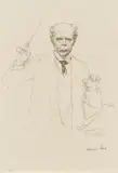 Robert Sterl, Schuch dirigierend, 1909, Lithografie auf Papier