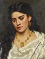 Antonie Volkmar, Porträt einer jungen Dame, Öl auf Leinwand