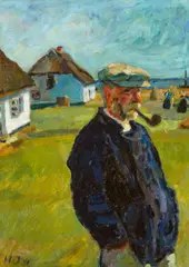 Hans Jüchser, Fischer aus Althagen am Darss, 1924, Öl auf Leinwand