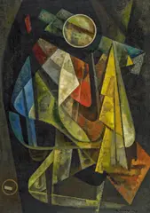 Wilhelm Imkamp, "Komposition mit Kreis (Große Fassung)", 1945/1968, Öl auf Leinwand
