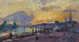Albert Lebourg, "La Seine à Rouen", Öl auf Leinwand
