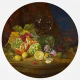 William Jabez Muckley, Stillleben mit Obst und einem Glaskelch, Öl auf Leinwand