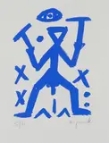 A. R. Penck, Ohne Titel, Farblithografie auf Bütten
