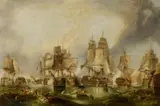 Englischer Meister, Schlacht bei Trafalgar, Öl auf Leinwand