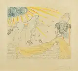 Salvador Dalí, Hélène et le cheval de Troie, 1974, Farbradierung und Aquatinta auf Japan