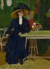 French Master, Dame im Atelier, Öl auf Karton