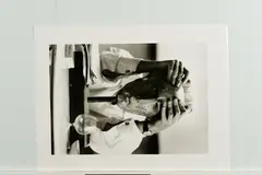 Stefan Moses, Boris Blacher mit eiliger Büste (Aus: "Künstler machen Masken"), 1964, Gelatinesilberabzug