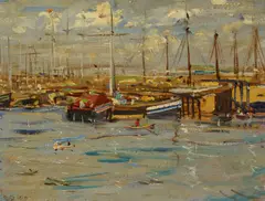 "Wolgakähne" by Robert Sterl, Öl auf Karton, sold May 2019