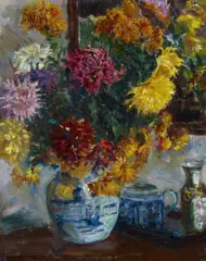 Emil Pottner, Stillleben mit Astern, Öl auf Leinwand