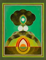 Ghulam Rasool Santosh, Ohne Titel, 1991, Acryl auf Leinwand