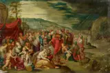 Hieronymous Francken III, Die Israeliten mit dem Sarg Josefs nach dem Zug durch das Rote Meer, Öl auf Holz