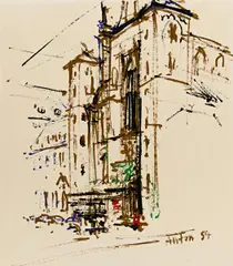 Auktion 432, Los 545 by Anton Räderscheidt, 1954, Gouache auf Velin, sold Jun 2019