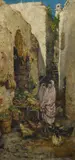 Alfred Chataud, Nordafrikanischer Gemüsemarkt, Öl auf Leinwand