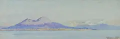 William Carpenter, Vesuv, Aquarell und Bleistift auf Papier