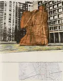 Christo, Wrapped sylvette, Project for Washington Square Village, New York, 1972, Farbserigrafie und Lichtdruck collagiert, auf leichtem Karton