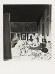 Picasso's meninas by Richard Hamilton, 1973, Aquatintaradierung auf Velin, sold Nov 2019