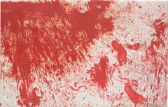 Hermann Nitsch, Untitled, 1987, oil, acrylic and blood on paper laid on canvas