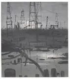 Landschaft mit Türmen by Norbert Schwontkowski, 2006, oil on canvas, sold Oct 2020