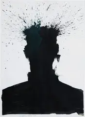 Shadow Head by Richard Hambleton, 2004, acrylic on paper, sold Oct 2020
