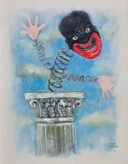 Michael Ray Charles, (Forever Free) Surprise, 2003, household paint and copper penny on board