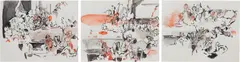 Cecily Brown, 3 Studies After "An Election: An Election Entertainment" by William Hogarth, 2004, watercolour and gouache on paper, in 3 parts