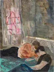 Hernan Bas, How Charming, 2004, acrylic, gouache, and water-based oil on paper laid on panel
