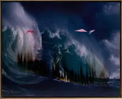 Harold Ancart, Untitled, 2013, acrylic on burned photograph, in artist’s frame