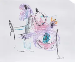 Untitled by Robert Nava, 2018, crayon on paper, sold Dec 2020