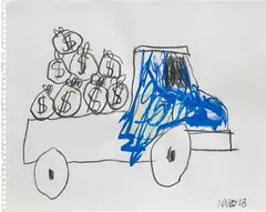 Robert Nava, Untitled, 2018, crayon, gouache and iridescent on paper