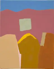 Untitled by Etel Adnan, 2016, oil on canvas, sold Dec 2020