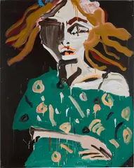 Aphrodite Bottichelli by Katherine Bernhardt, 2006, acrylic on canvas, sold Dec 2020