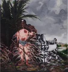 Survival by Djordje Ozbolt, 2013, acrylic on canvas, sold Dec 2020