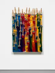 Sans Titre by Arman, 1989, brushes and paint on canvas, sold Dec 2020