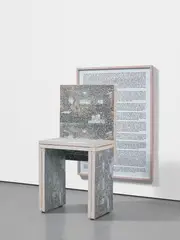 Art & Language, The Impression of Liars' Voices, 2009, print in artist's frame, acrylic on canvas and mixed media, in 2 parts