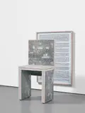 Art & Language, The Impression of Liars' Voices, 2009, print in artist's frame, acrylic on canvas and mixed media, in 2 parts