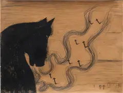 Enzo Cucchi, Il Respiro Dei Cavalli, 1982, charcoal and graphite on paper