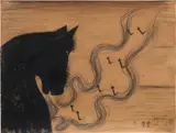 Enzo Cucchi, Il Respiro Dei Cavalli, 1982, charcoal and graphite on paper