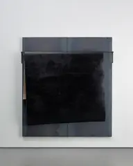 Untitled by Yannis Kounellis, 2013, oil on canvas, metal rail and steel panels, offered Dec 2020